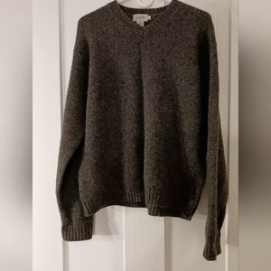 J Crew Women's Classic V Neck Wool Sweater (L)
